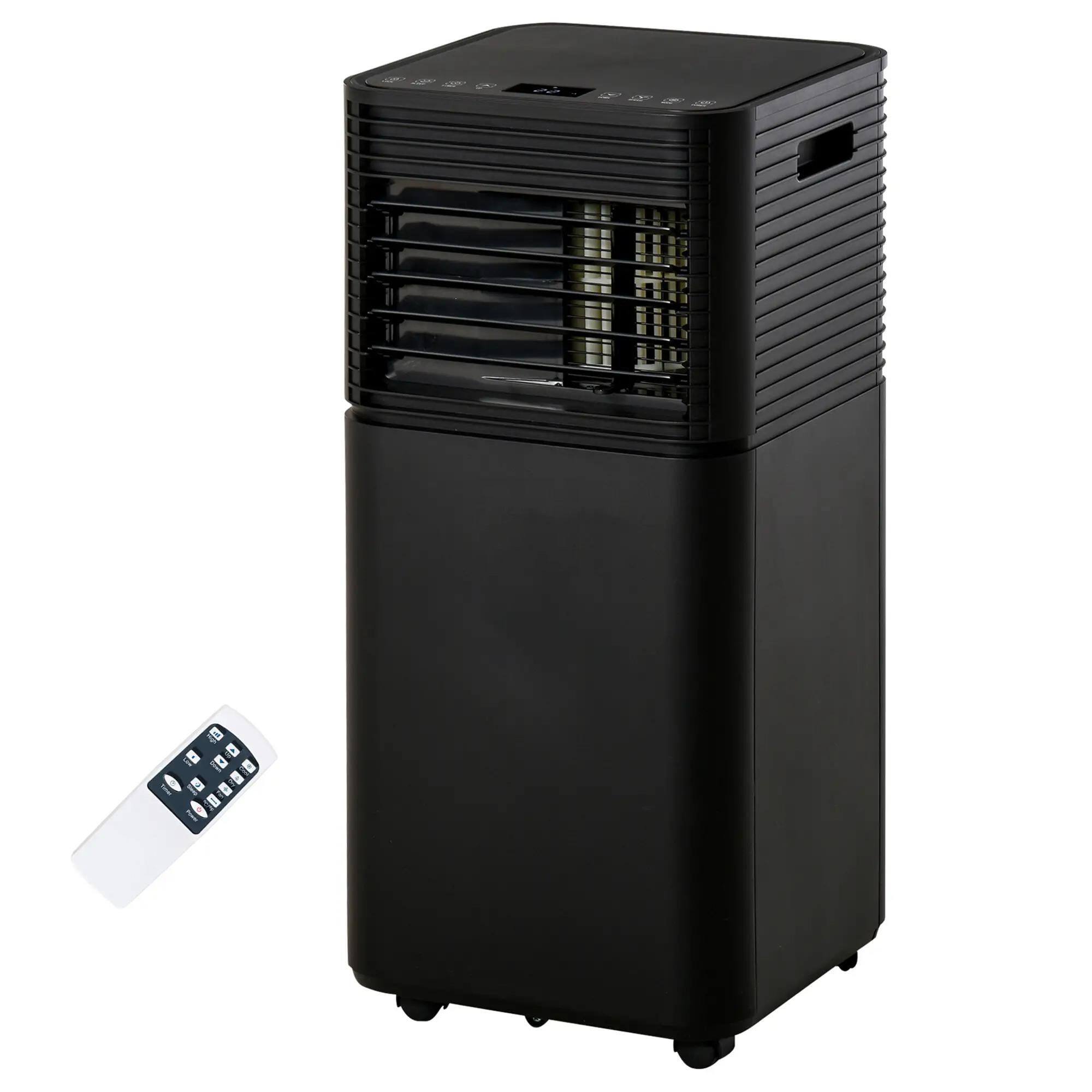 Front. Resenkos - 10000 BTU Portable Air Conditioner with Dehumidifier, Cooling Fan, Sleep, Remote, 24H Timer, Auto Off, Black - Black.