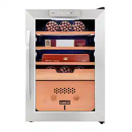 Schmecke - 300 Cigar Humidor Cabinet with 3 in 1 Precise Cooling, Heating & Humidity Control - Stainless Steel