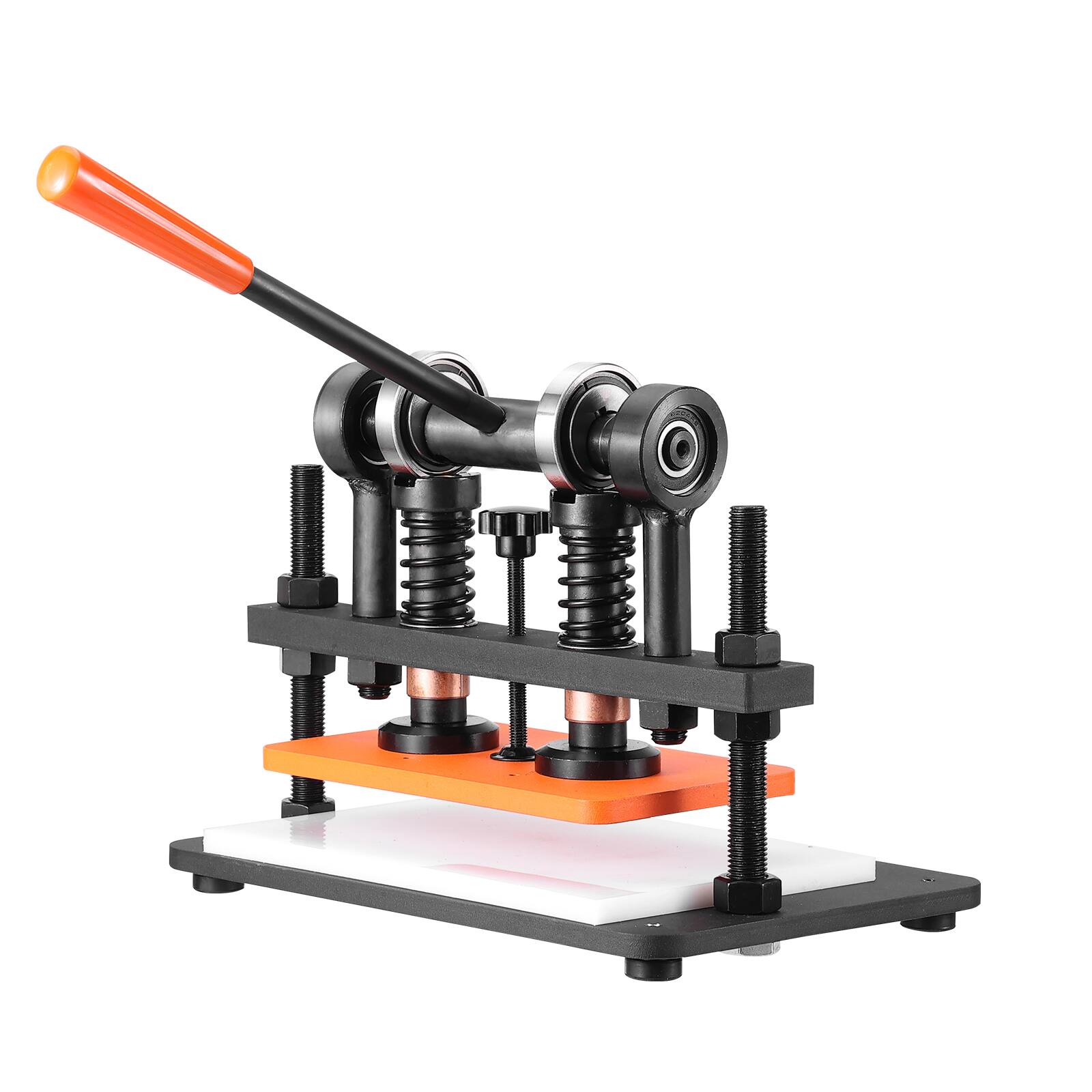 Alt View 5. VEVOR - Leather Cutting Machine, 10.2 x 5.9 in Embossing Plate Manual Die Cutter, 0.47 in Pressure Stroke Dual Guide Shafts - Orange;Black.