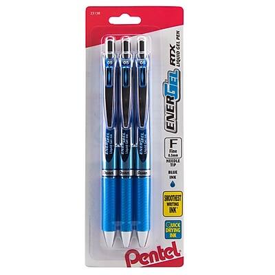 25138 05 ENERGEL Liquid Gel 05 225aNC 05 ENERGEL PEN CEL RTX LIQUID GEL ENER F Fine Needle Tip BLUE Ink Smoothest Writing Ink Quick Drying Ink Pentel