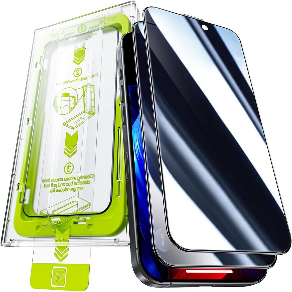 PARKER SLATER - [25° Anti-Spy] [Top 9H+ Tempered Glass] [Auto-Dust Removal] HD Full Coverage - Color 2 Pack Privacy