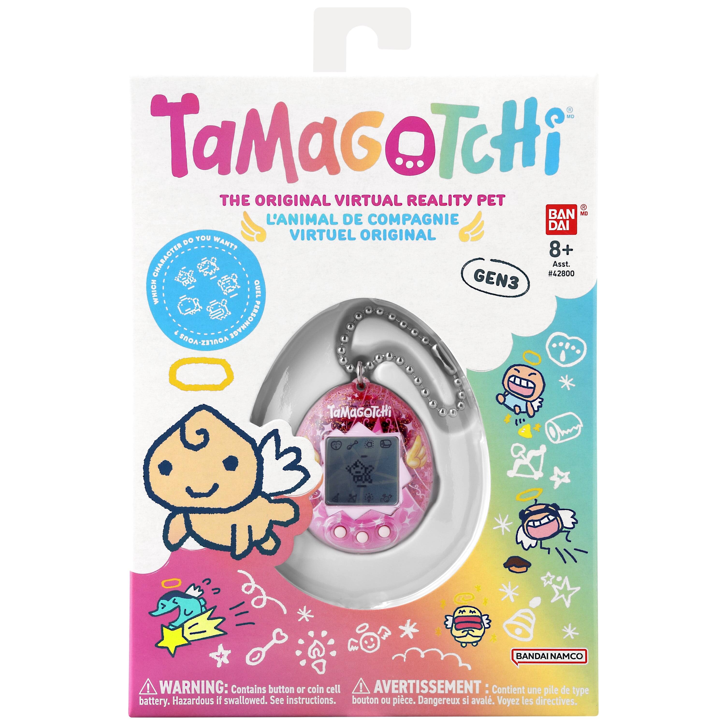TaMaGoTcHi THE ORIGINAL VIRTUAL REALITY PET BAN - L'ANIMAL DE COMPAGNIE VIRTUEL ORIGINAL DO WANTY 8+ CHARACTER #42800 Asst. QUEL GEN3 WHICH S-ESTROA JOYNNOSKI4 TaMaGOTcHi BANDAI NAMCO WARNING: Contains button or coin cell battery. Hazardous if swallowed. See instructions. Avertissement: Contient une pile de type bouton ou pièce. Dangereux si avalé. Voyez les directives.