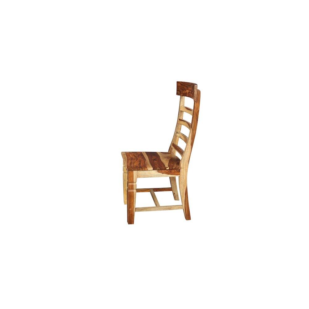 Left. Porter Designs - Taos Solid Sheesham Wood Ladderback Dining Chair - Natural.