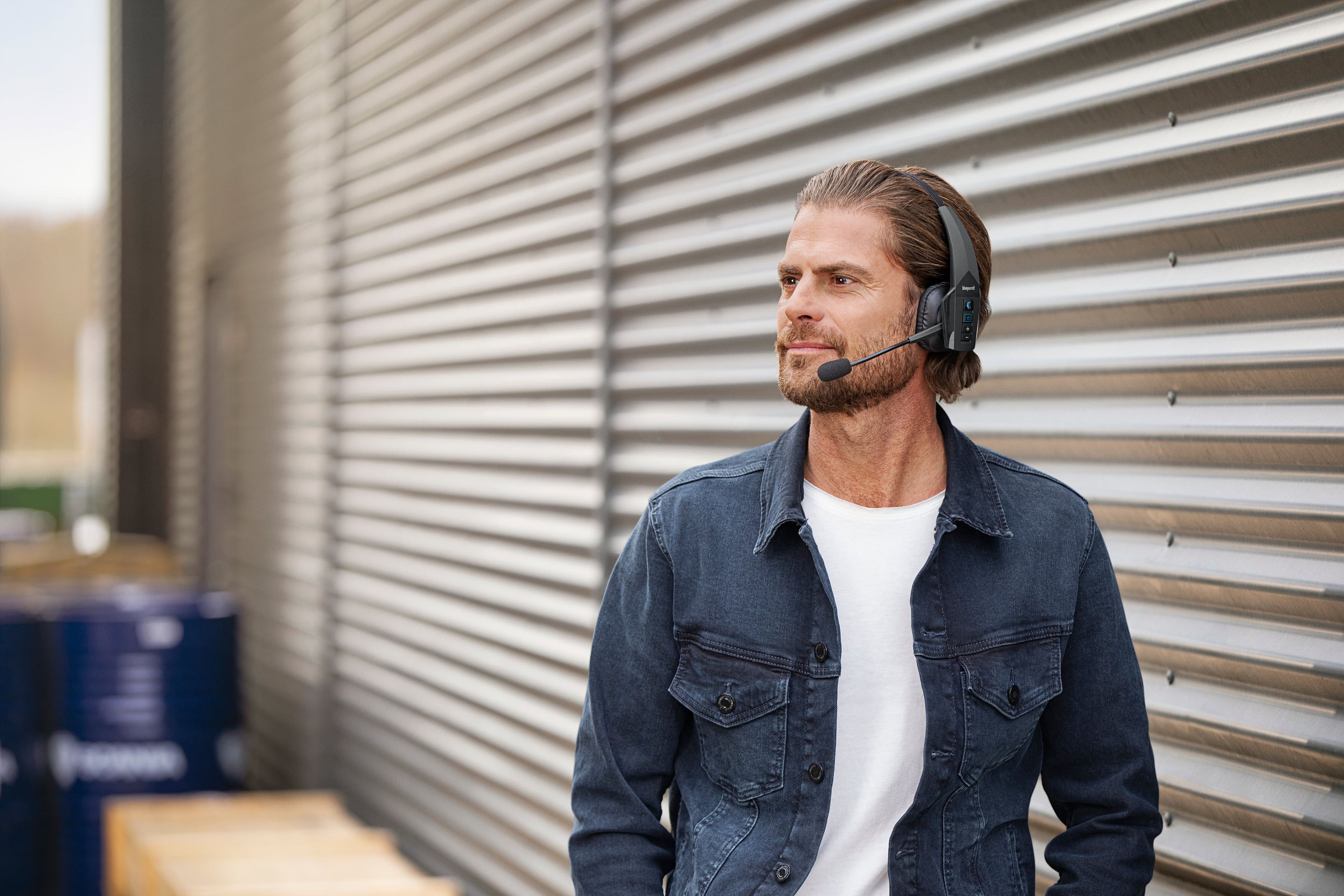 Alt View 13. BlueParrott - B350-XT Wireless Bluetooth Mono Headset with 96% Noise-Cancelling Microphone and Lightweight Headband - Black.