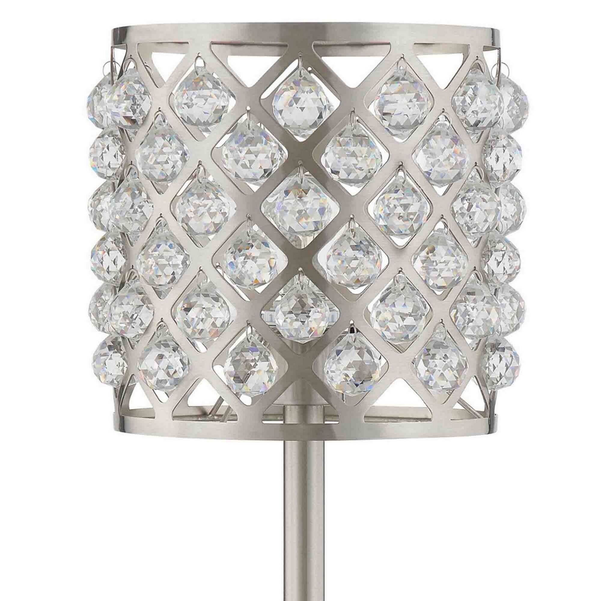 Manhattan Lane Dany 24 Inch Table Lamp with Crystal Drum Shade, Metal ...