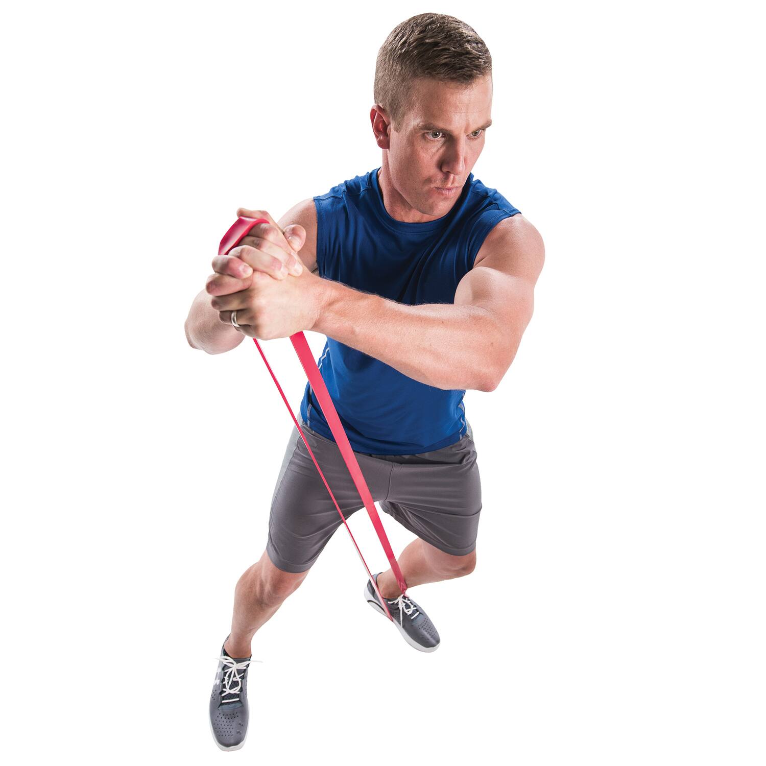 Left. GoFit - Super Band fitness resistance band - Red.