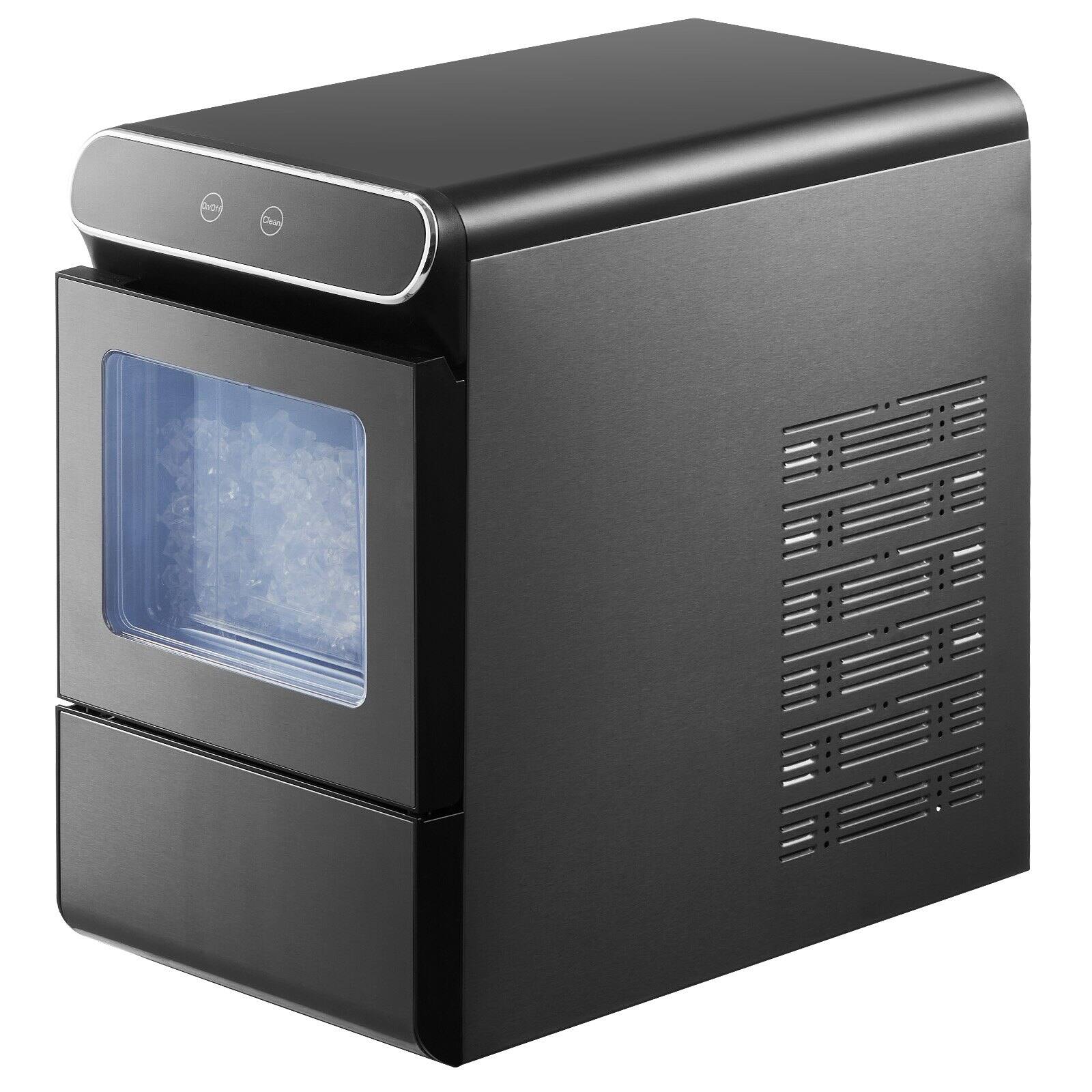 Alt View 9. Glintex - Nugget Ice Maker, Pebble Ice, 37 lb/Day, Self-Cleaning, Scoop & Basket, Easy Ice Transfer, Countertop - Black.