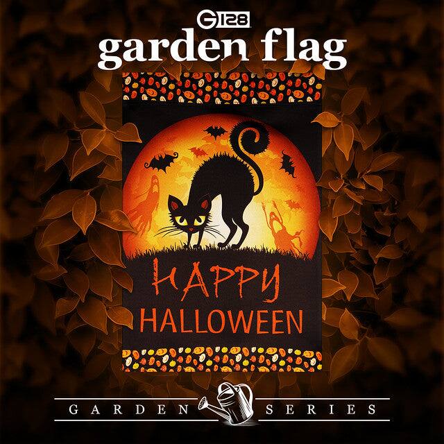 G 128 garden flag  
HAPPY HALLOWEEN  
GARDEN SERIES