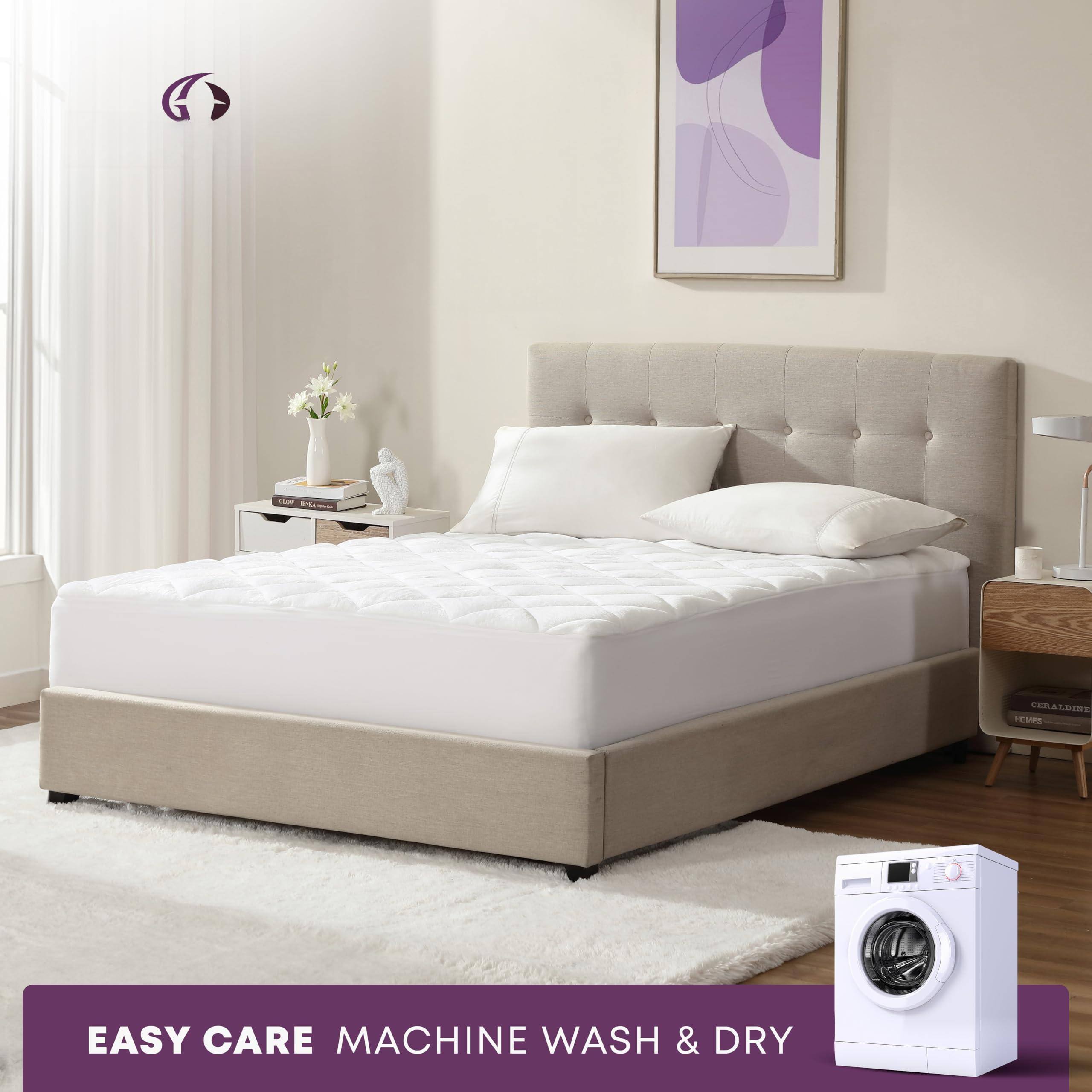 Comfort Essence Size Mattress Pad Pillow Top Double Puff Fleece Down ...