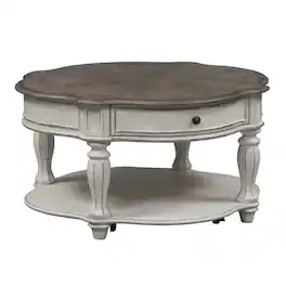 Liberty Furniture Industries - Magnolia Manor Round Cocktail Table in Antique - White