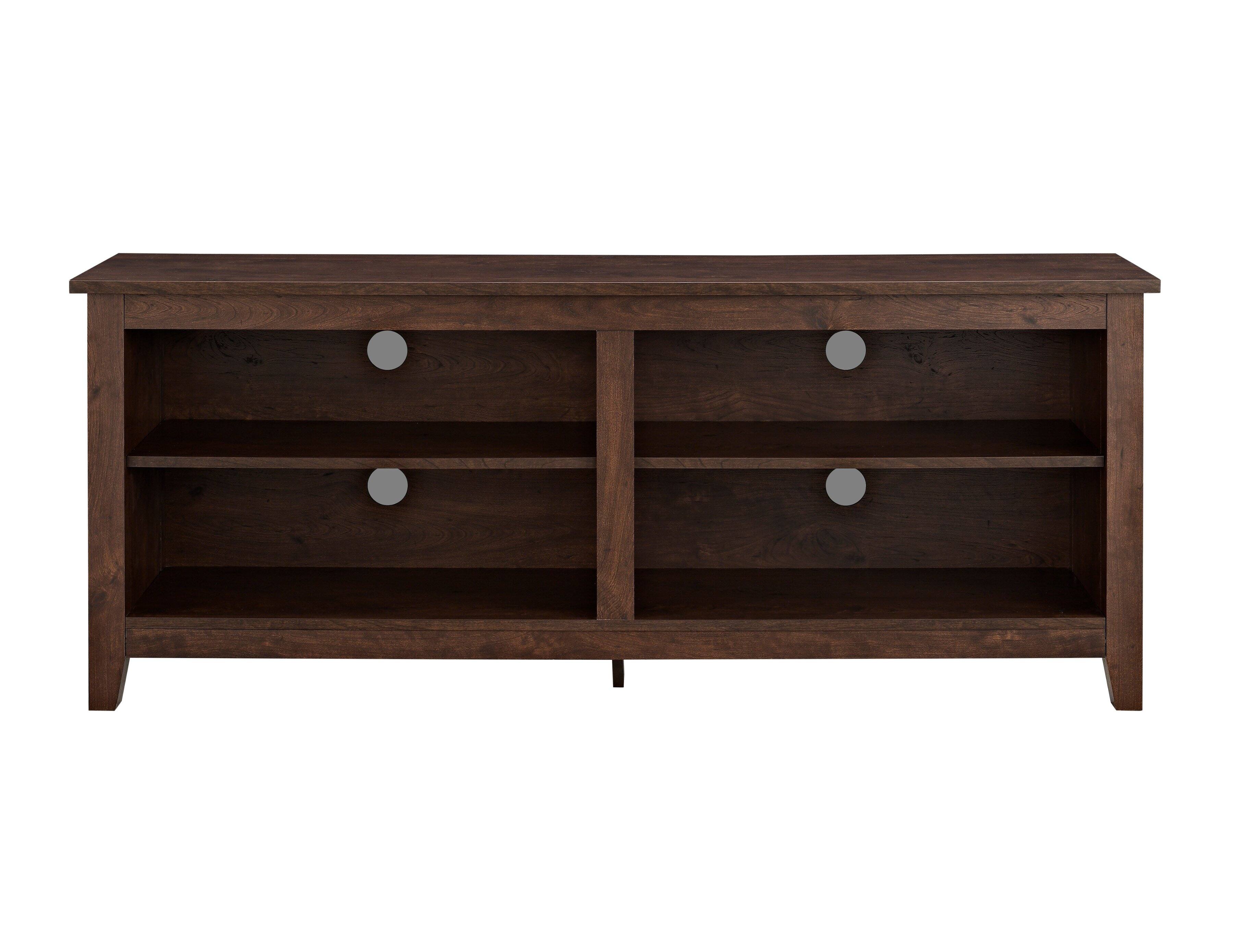 Left. APRILSOUL - Classic Open-Storage TV Stand for TVs up to 65 Inch - Brown - Brown.