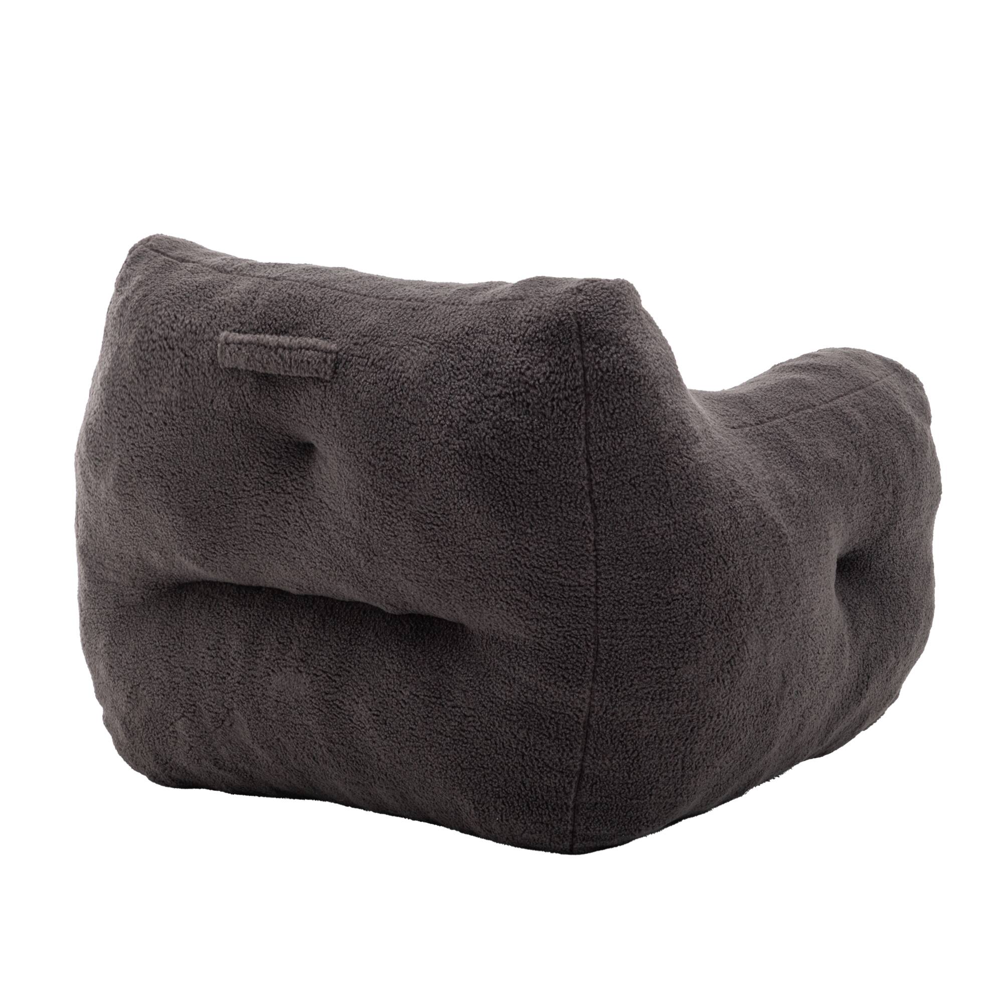 Left. Chery Life - Bean Bag Sofa Chair with Armrests and High-Density Foam-Dark Gray - Dark Gray.