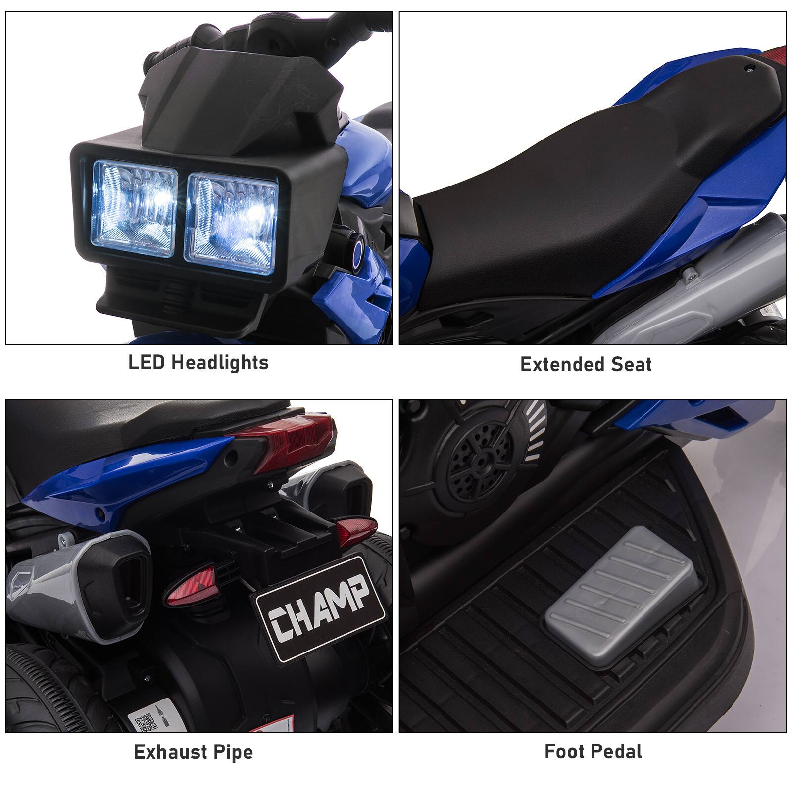 LED Headlights  
Extended Seat  
Exhaust Pipe  
Foot Pedal