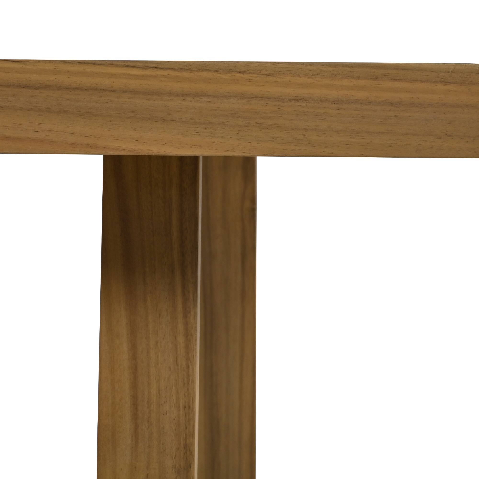 Alt View 3. Mondawe - Outdoor Acacia Wood Dining Table and Chair Set with Thick Cushions - Brown+Gray.