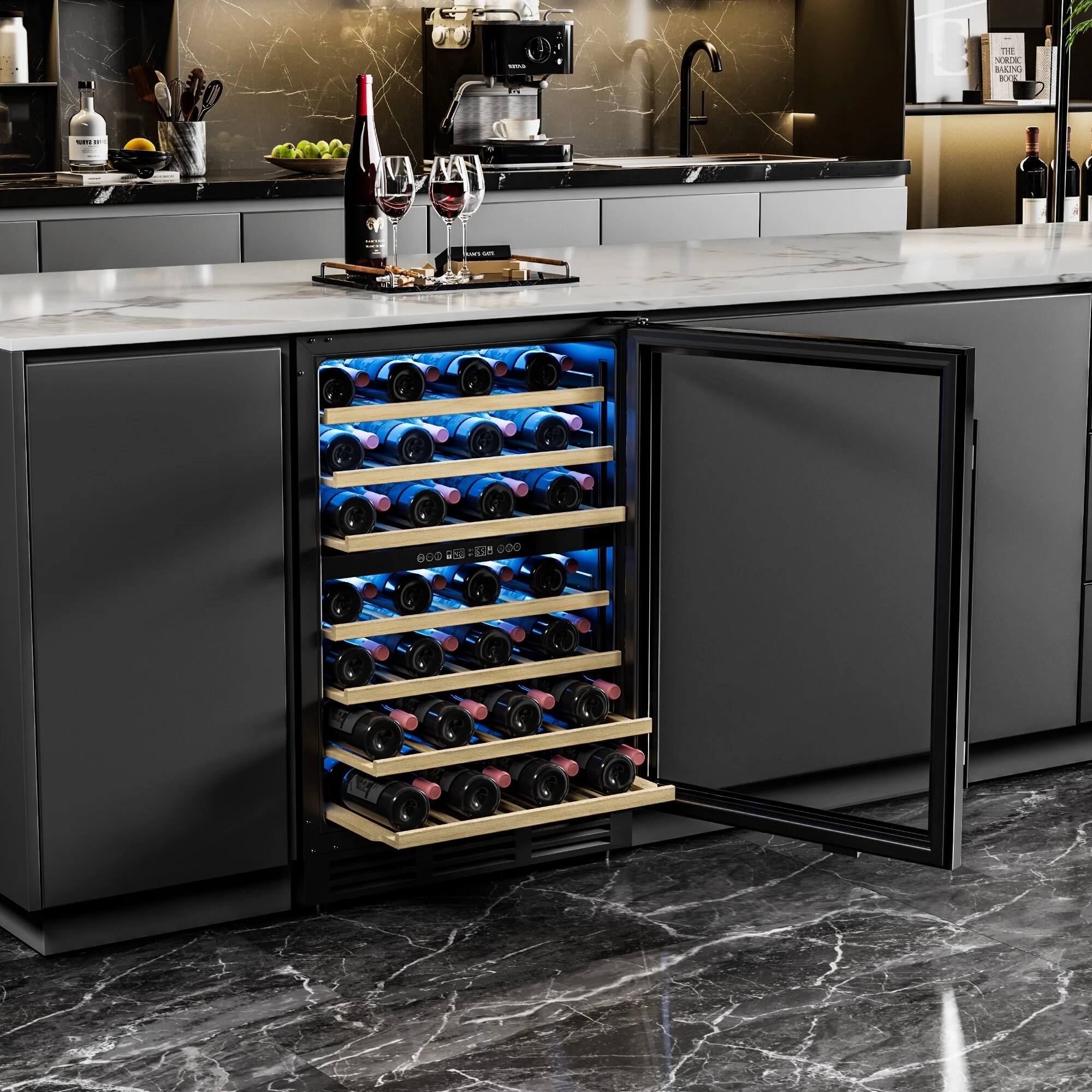 Euhomy Dual Zone 5 Cu.Ft Wine Cooler Quiet Built In/Freestanding