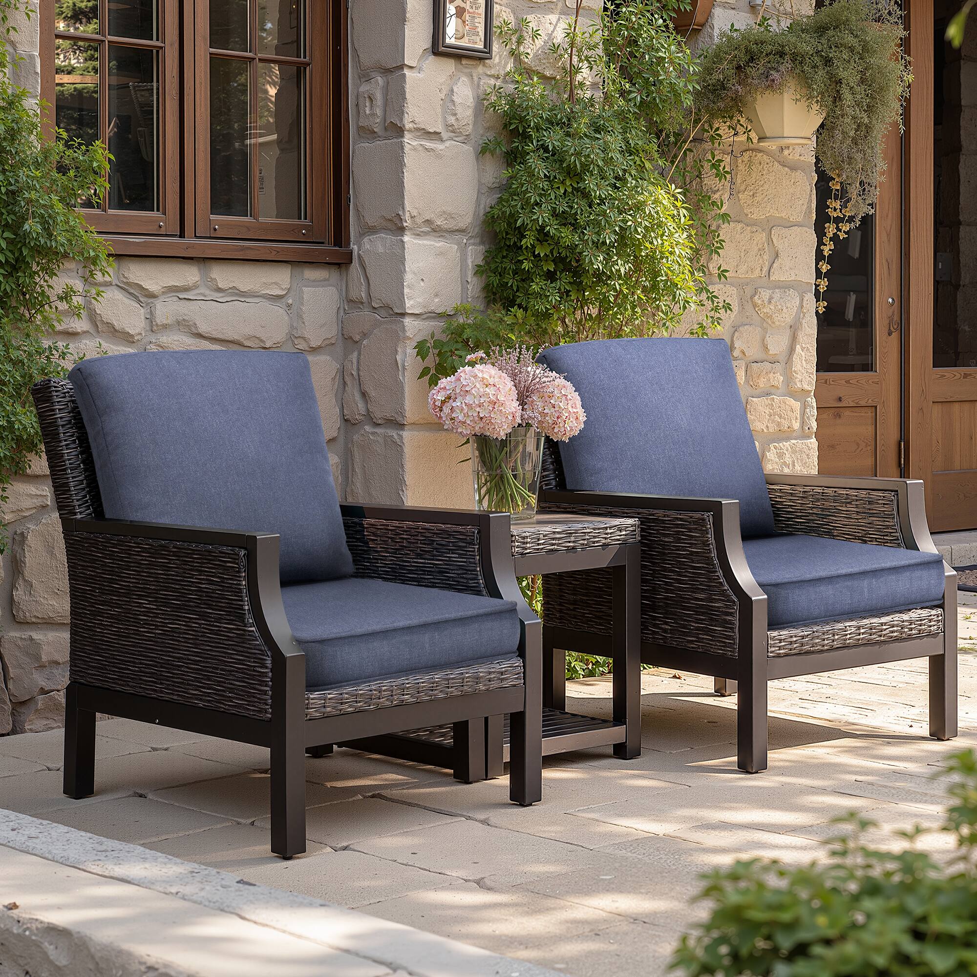 Alt View 4. Crestlive Products - Crestlive Products 24x24 Inch Water-Repellent Deep Seat Outdoor Cushions, Fade-Resistant Replacement for Patio Furniture - SKY Blue.