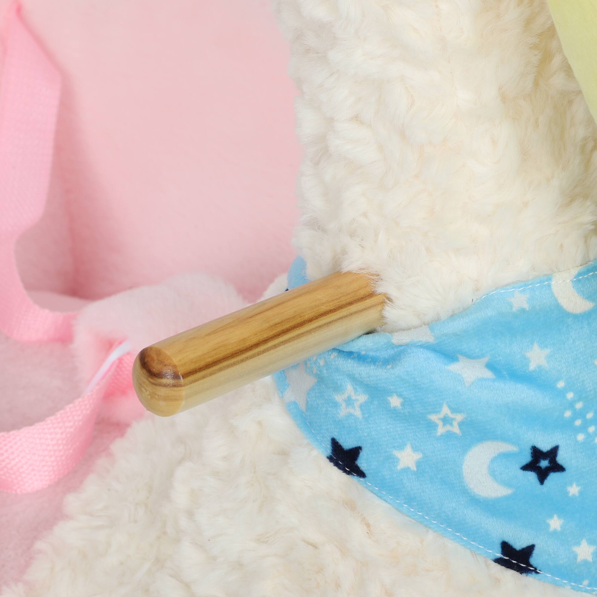 Alt View 5. Qaba - Pelican Baby Rocking Horse, Plush Stuffed Animal Rocker with Realistic Sound, Safety Belt, Kids Ride on Rocker.