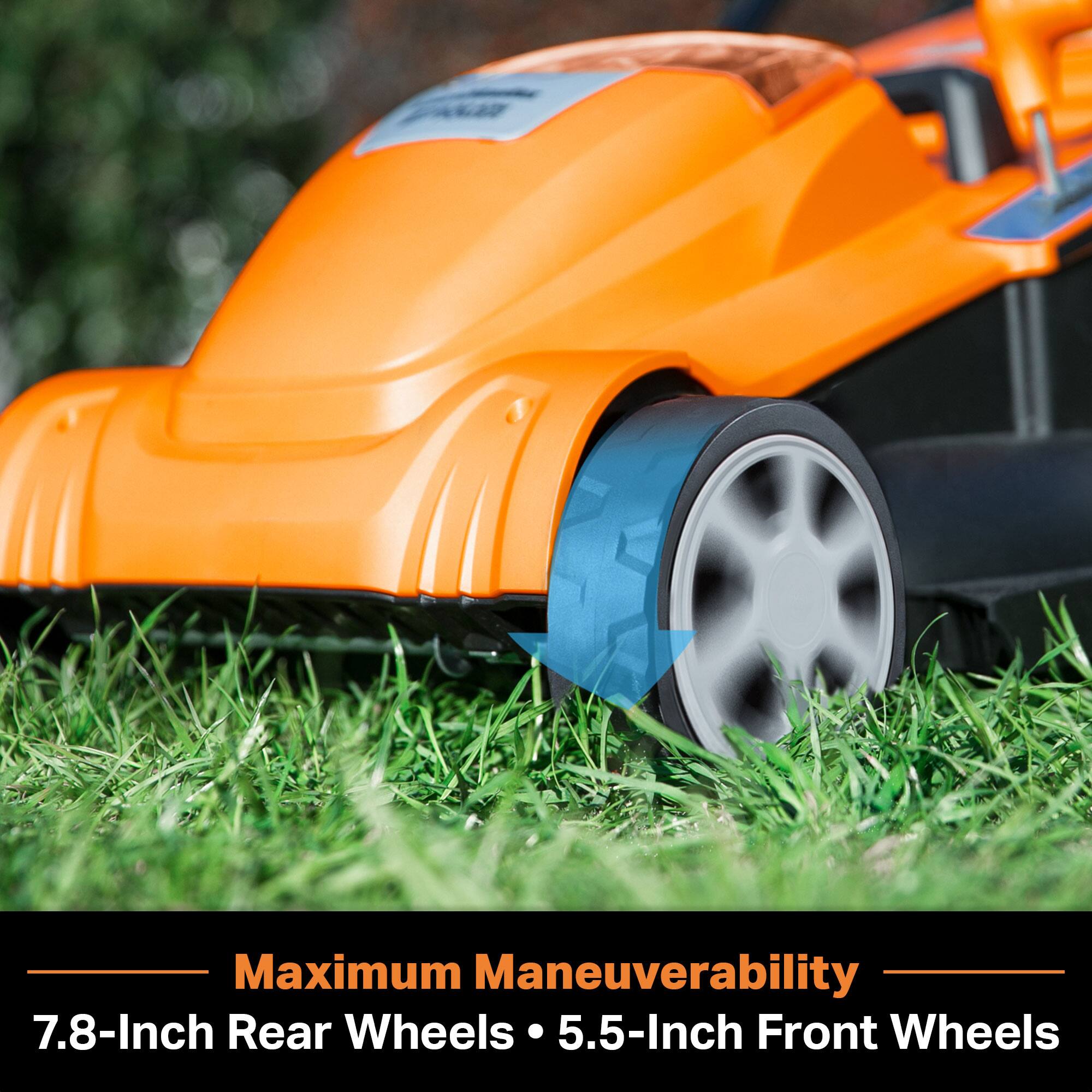 Maximum Maneuverability  
7.8-Inch Rear Wheels • 5.5-Inch Front Wheels