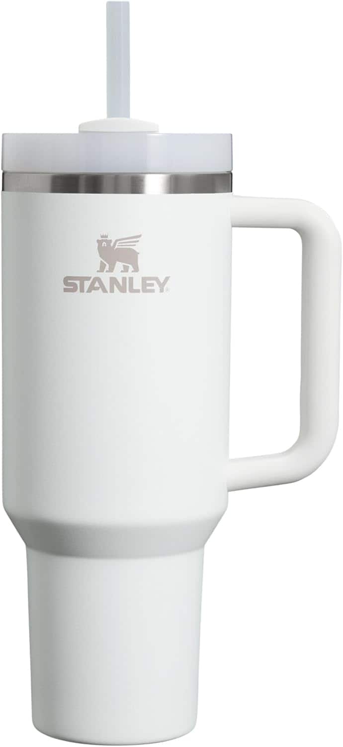 Front. Stanley - Stanley Quencher H2.0 Tumbler with Handle & Straw 40 oz Frost - Frost.