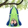 Front. Costway - Costway 40" Kids Hanging Chair Swing Tent Set Hammock Nest Pod Seat - Green.