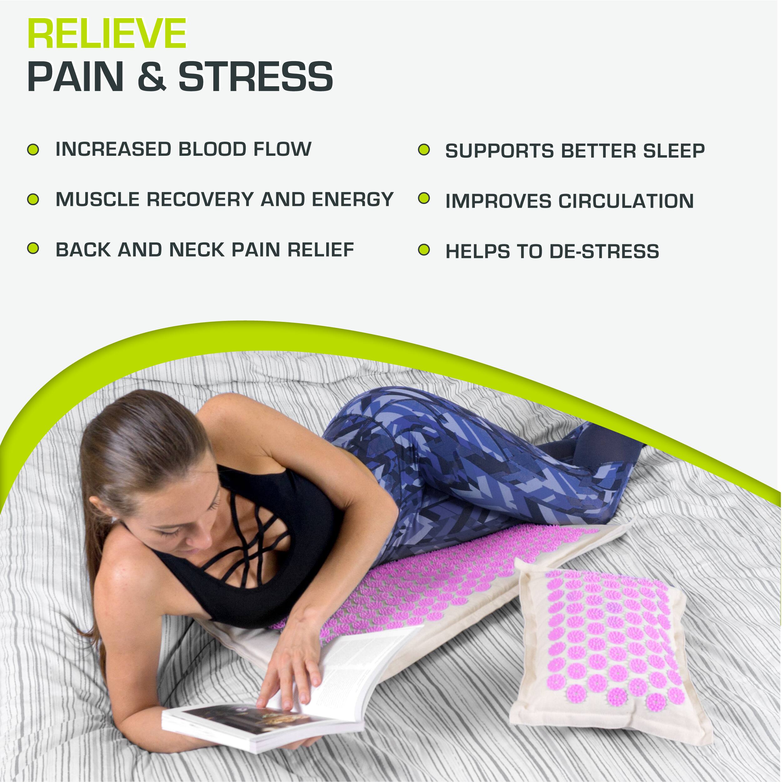 RELIEVE PAIN & STRESS

- INCREASED BLOOD FLOW
- MUSCLE RECOVERY AND ENERGY
- BACK AND NECK PAIN RELIEF

- SUPPORTS BETTER SLEEP
- IMPROVES CIRCULATION
- HELPS TO DE-STRESS