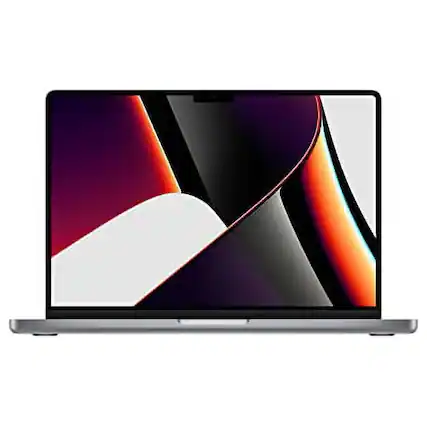 Front. Apple - MacBook Pro 14-Inch "M1 Pro" 10 CPU/16 GPU 16 GB - 1 TB SSD Bundle with Keyboard Cover and Case - Gray.