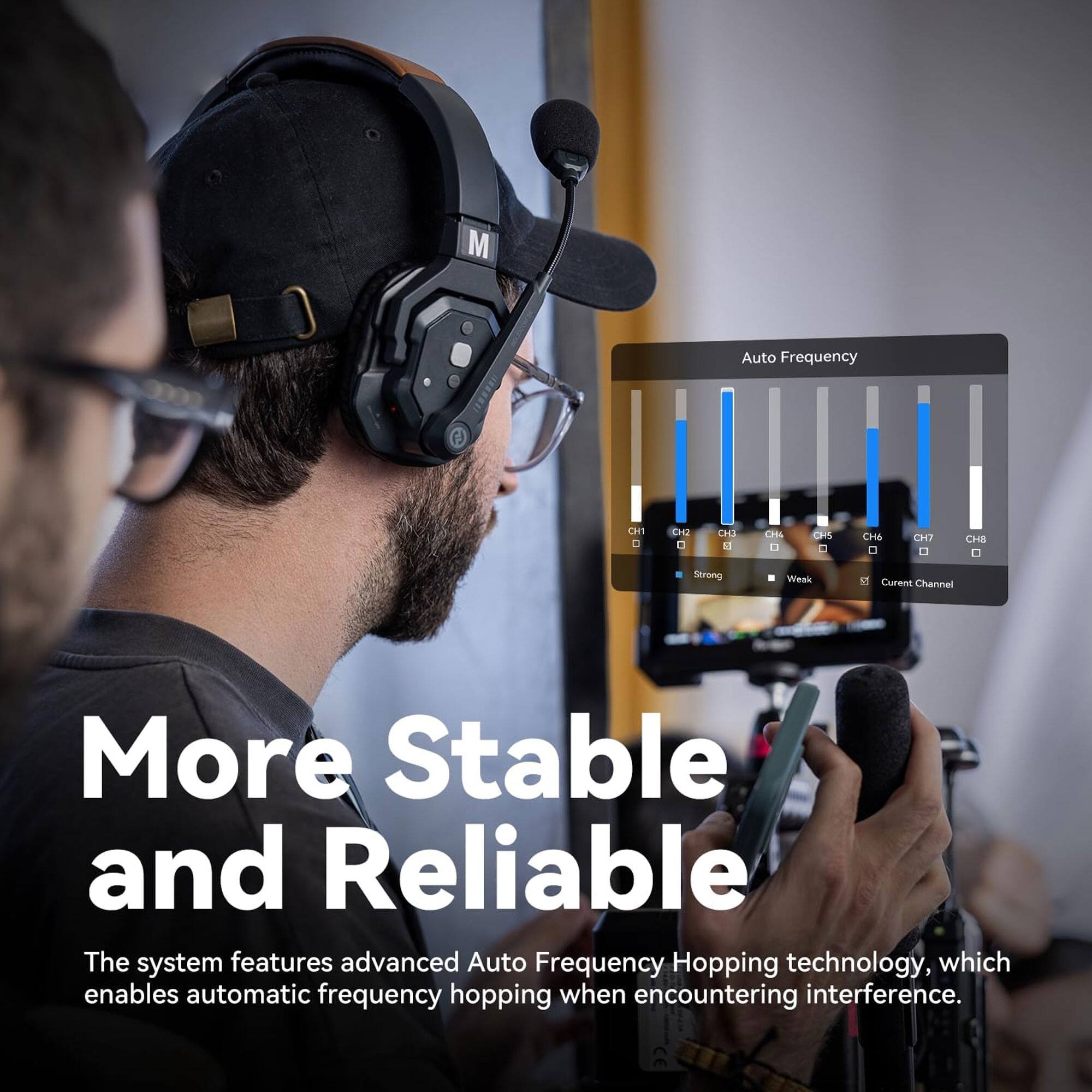 More Stable and Reliable

The system features advanced Auto Frequency Hopping technology, which enables automatic frequency hopping when encountering interference.