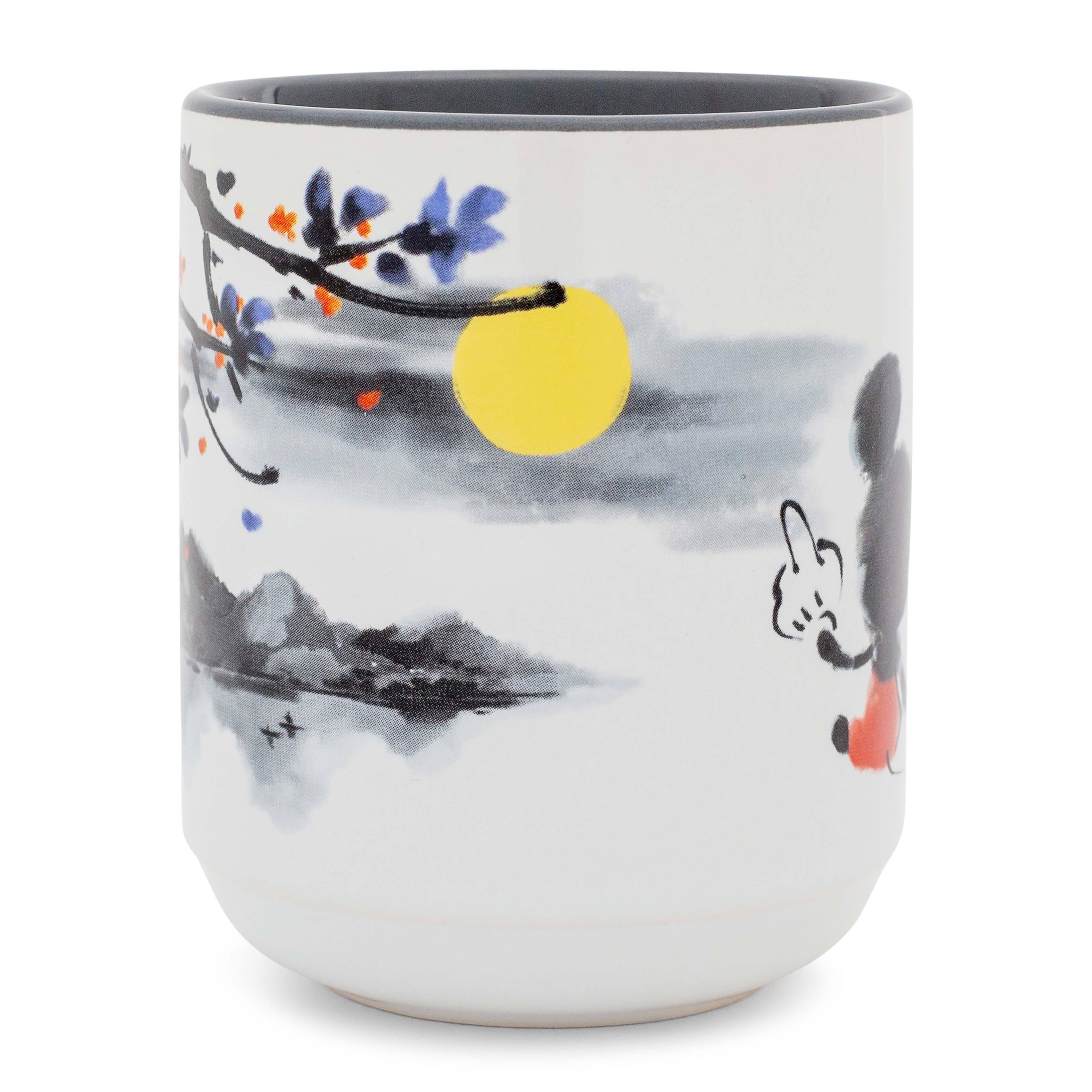 Alt View 1. Silver Buffalo - Disney Mickey and Minnie Mouse Sunset Asian Ceramic Tea Cup | Holds 9 Ounces - White.