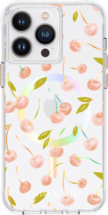 Carson - & Quinn Cherry On Top with MagSafe Case - iPhone 14/13 - Clear with Cherry Graphics