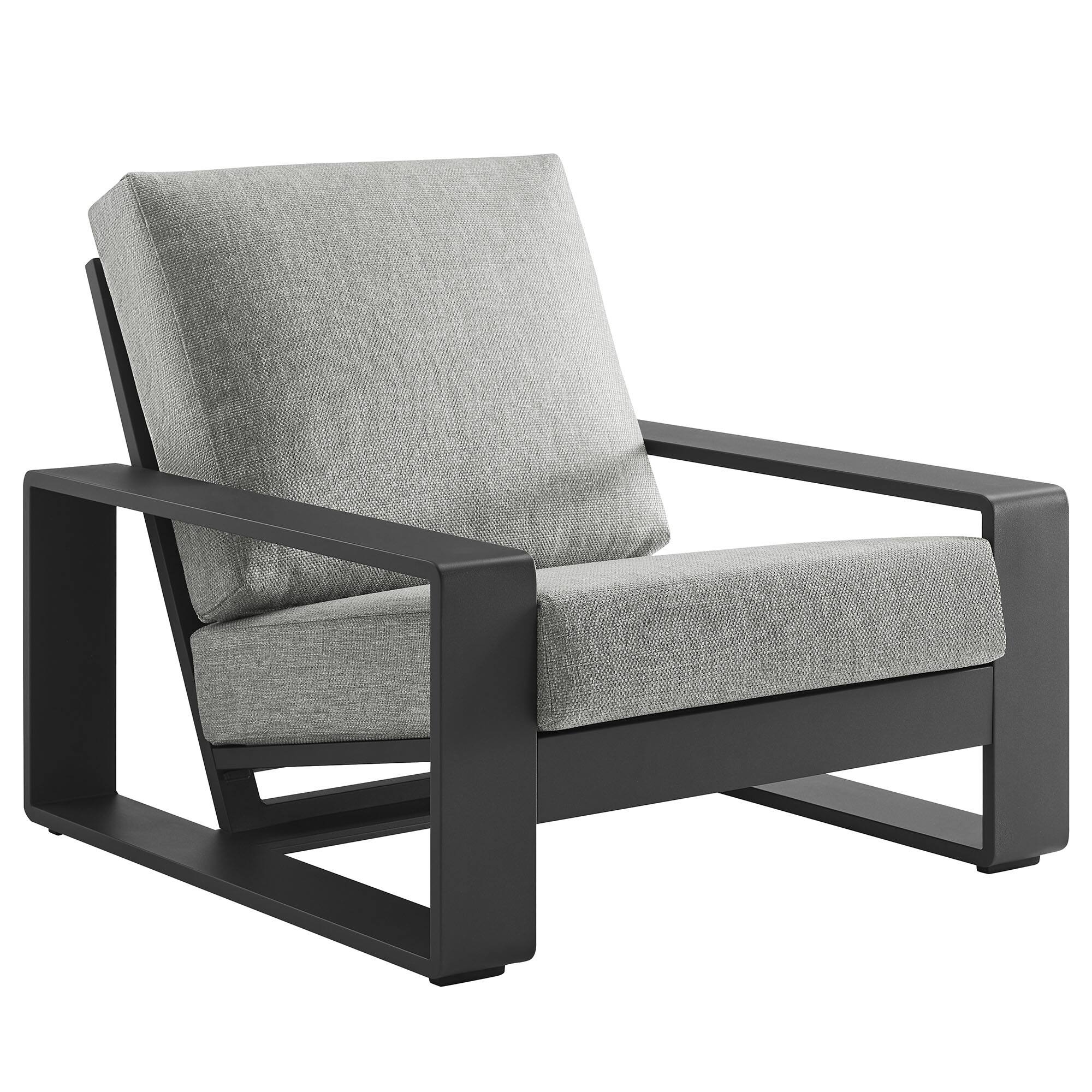 Left. Modway - Lirienne Outdoor Patio Aluminum Armchair by Modway - Light Gray Gray.