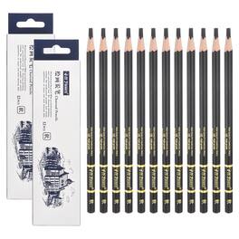 Unique Bargains - 24pcs Soft Charcoal Pencils Professional Oily for Sketching Artists Beginners Shading Blending - Black