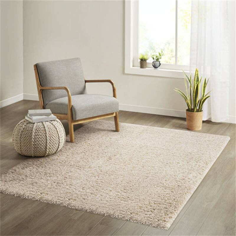 Alt View 6. HTUTWOO - Polyester Shag Area Rug - Cream 4x6, Machine Woven Plush Rug, High Pile 0.75", Soft Pile for High-Traffic Areas - Cream.