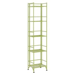 FurniFact - 5 Tier Folding Shelf Green, Easy to Move and Store - Lime