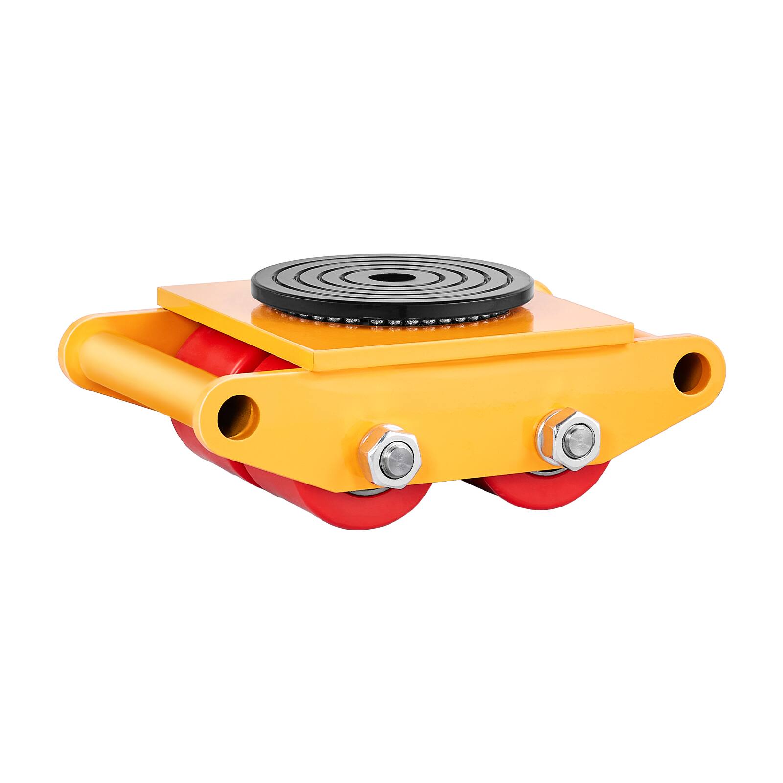Alt View 5. VEVOR - 13,200 LBS/6T Machinery Skate Dolly, Industrial Machinery Mover, Carbon Steel Machinery Moving Skate with 4 PU Wheels - Yellow.