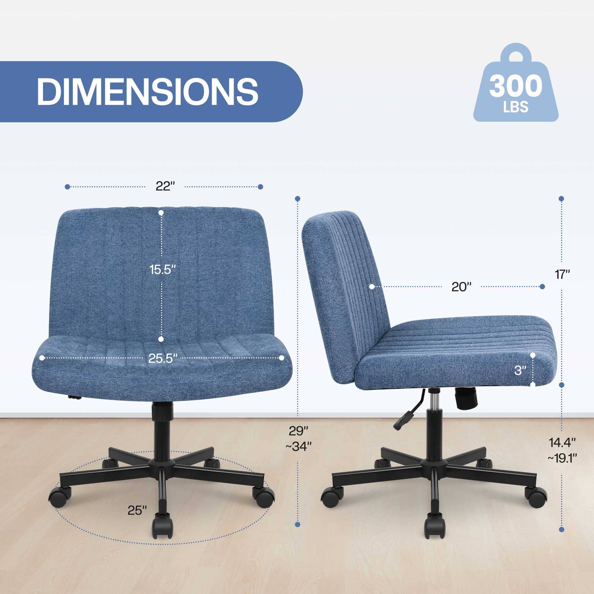 DIMENSIONS  
300 LBS  
22"  
15.5"  
20"  
17"  
25.5"  
3"  
29"  
~34"  
14.4"  
~19.1"  
25"