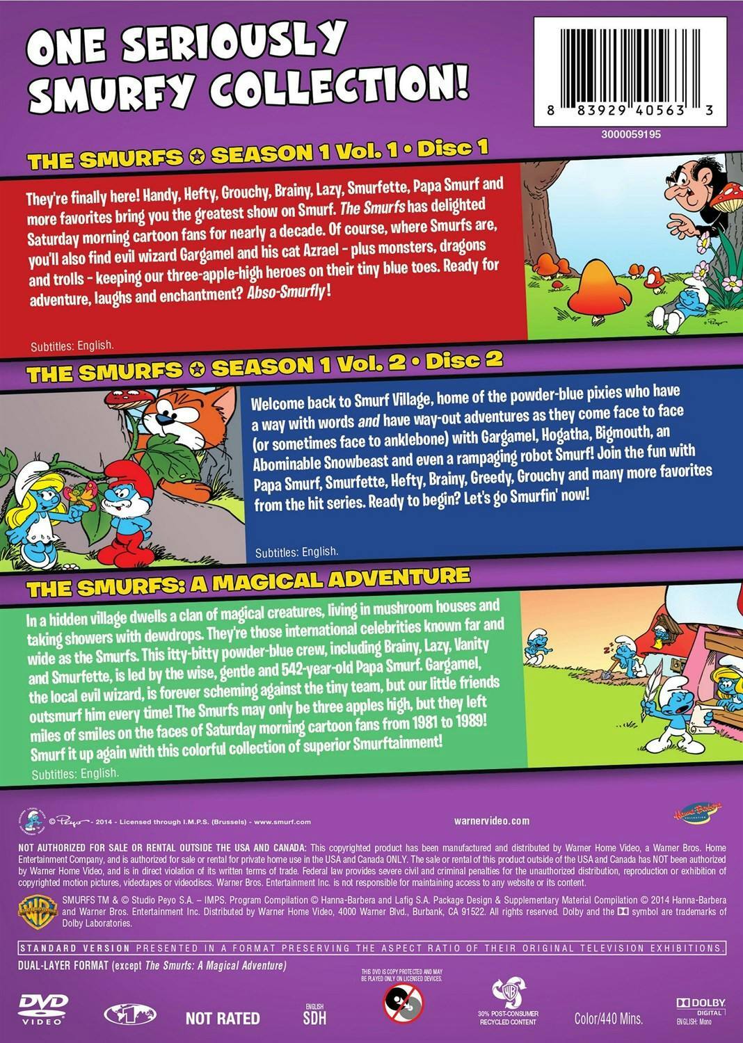 Back. The Smurfs: Season 1 - Vol 1 & 2/The Smurfs: A Magical Adventure (Box Set) [DVD].