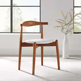 Stalwart Dining Side Chair by Modway - Dark Walnut White