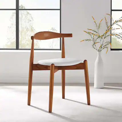 Front. Modway - Stalwart Dining Side Chair by Modway - Dark Walnut White.
