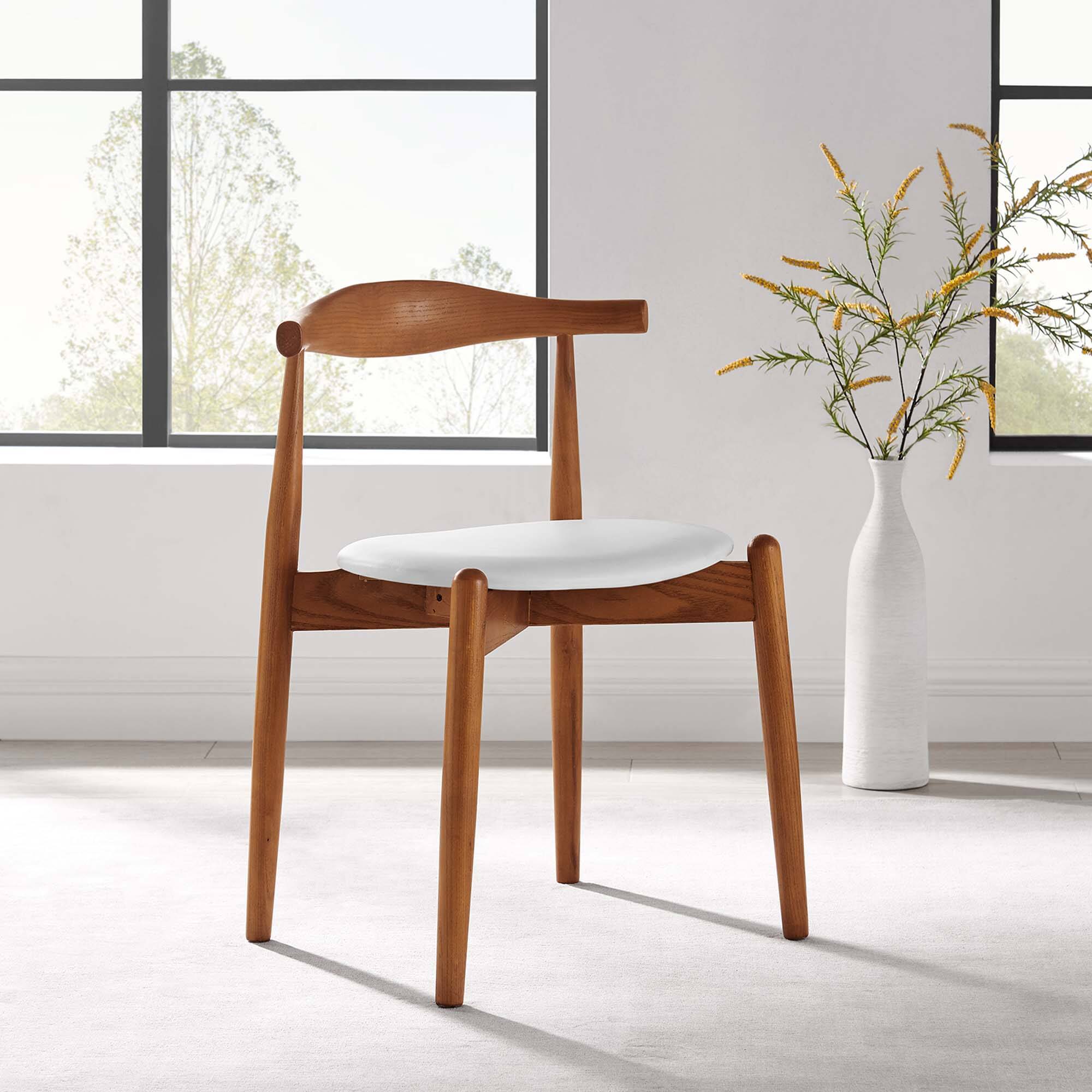 Front. Modway - Stalwart Dining Side Chair by Modway - Dark Walnut White.