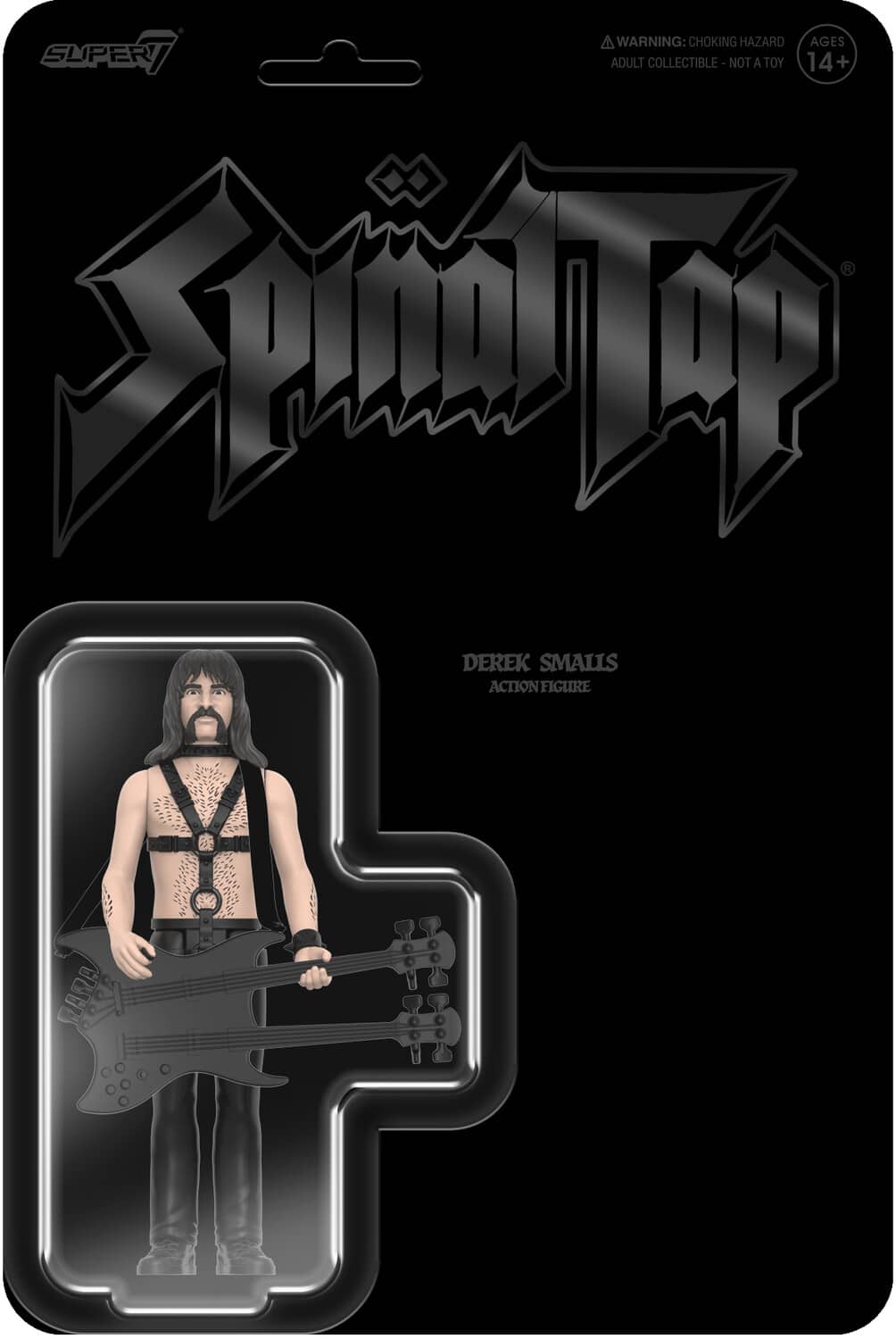 Spinal Tap - Super7 - Spinal Tap - ReAction Figures Wv2 - Derek Smalls (None More Black) - COLLECTABLES - Multicolor