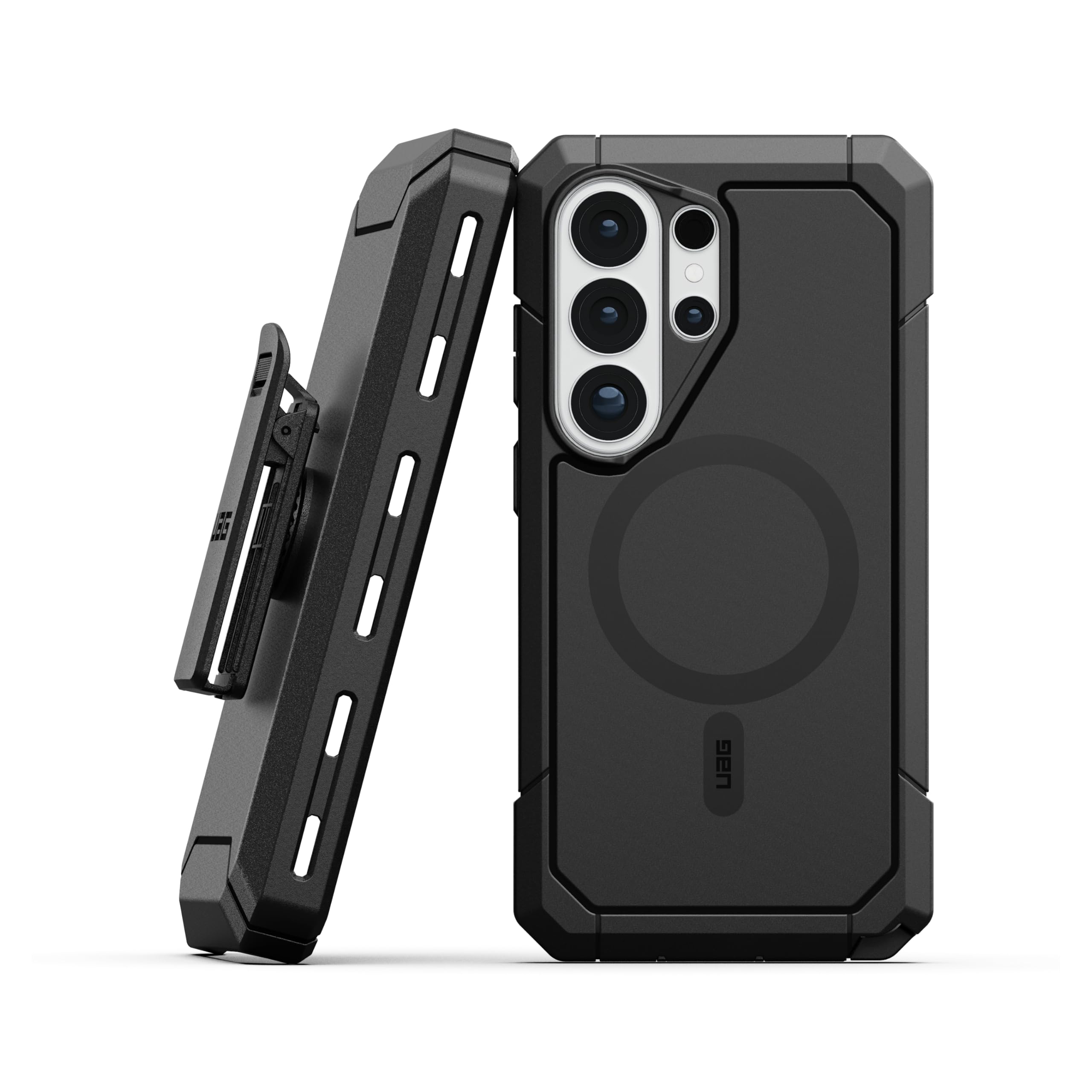 Alt View 3. UAG - Samsung Galaxy S26 Ultra Case with Magnetic Charging, Full Body 2-Piece Integrated Port Cover w/ Heavy Duty Holster - Black.