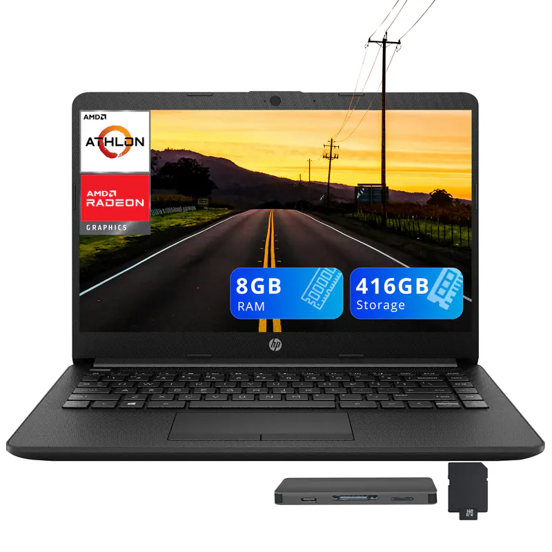 AMD Athlon, AMD Radeon Graphics, 8GB RAM, 416GB Storage, HP