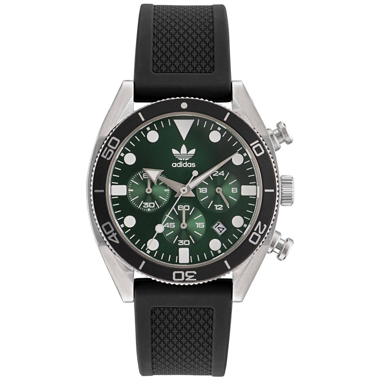 Front. adidas - Adidas Men's Originals Fashion Edition Two Green Dial Watch - AOFH23005 - Green.