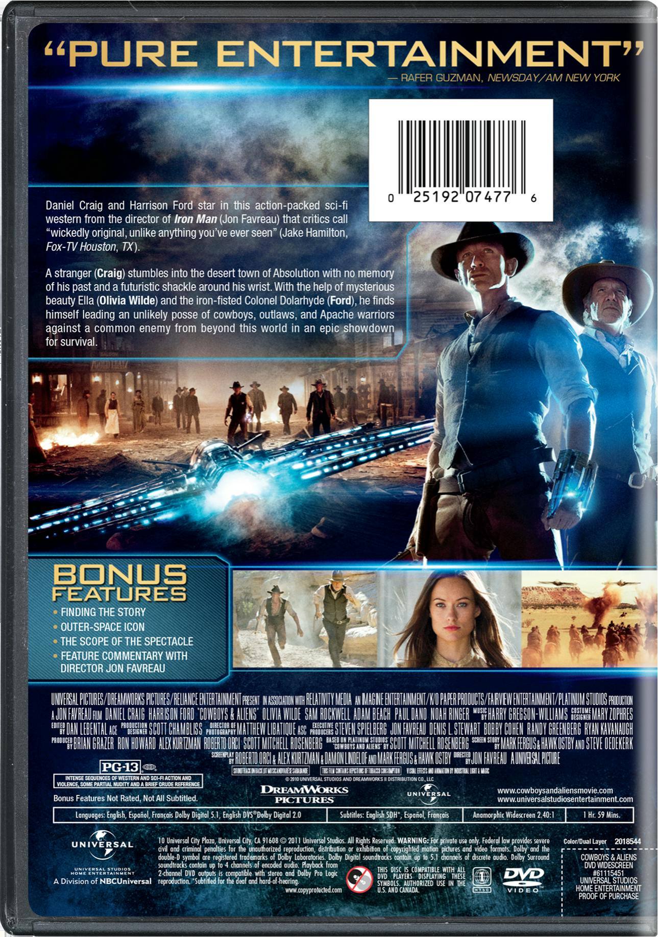 Back. Cowboys and Aliens [DVD].