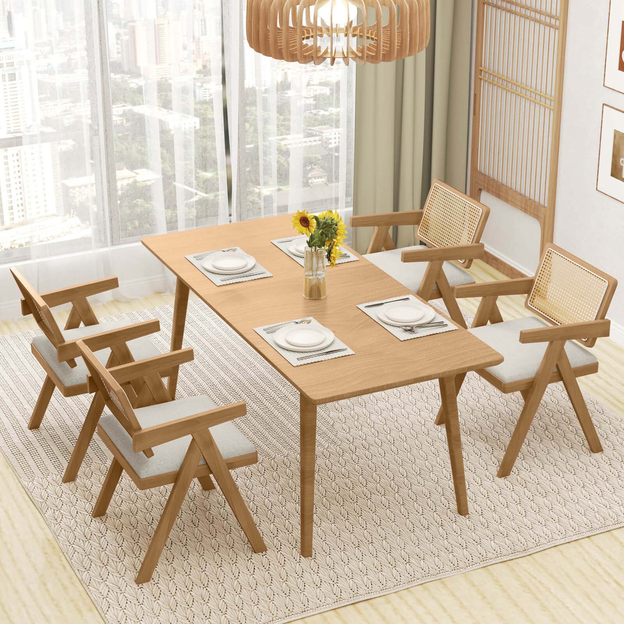 Alt View 2. Costway - Set of 2 Rattan Accent Chairs Leathaire Dining Chairs Modern Living Room Chairs - White + Natural.