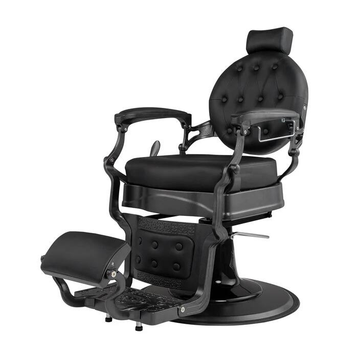 Alt View 4. Winado - Vintage Heavy Duty Hydraulic Barber Chair with 700lbs Capacity, Tufted Back, 360° Swivel, 135° Recline, Aluminum Frame - Black.