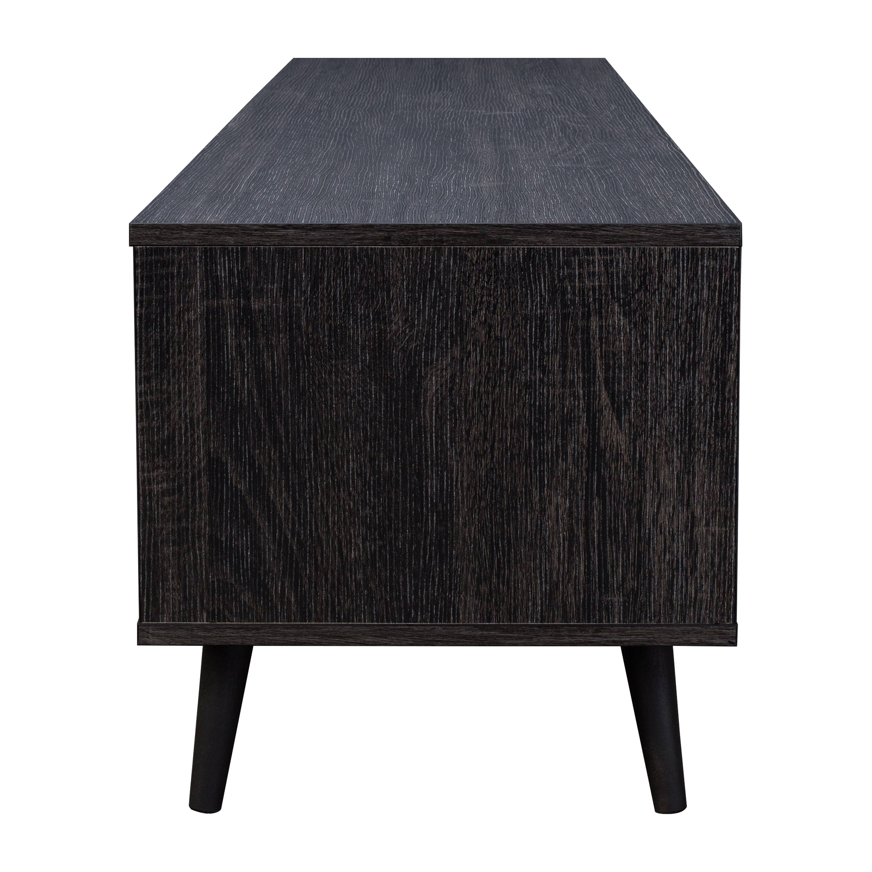Alt View 24. CorLiving - Himari Collection TV Stand with Cabinets for Most TVs up to 85" - Distressed Charcoal Gray.