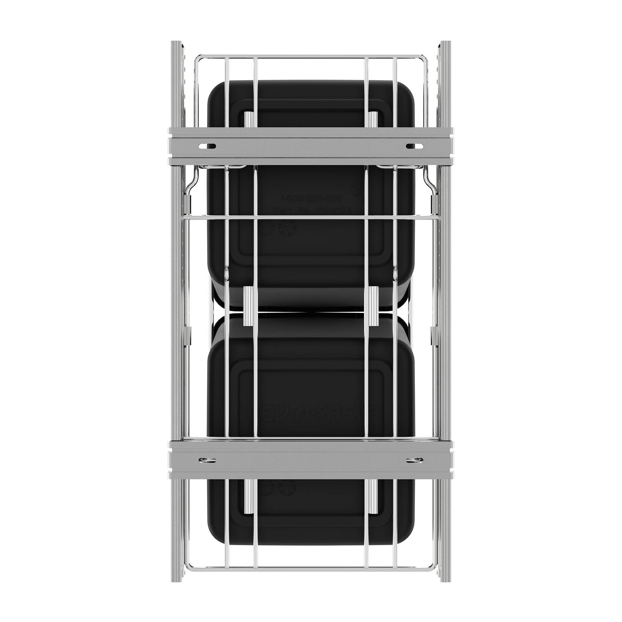 Alt View 7. Rev-A-Shelf - Rev-A-Shelf Double Pullout Trash Can 27 qt. for Kitchen, Black, RV-15KD-18C S - Black.