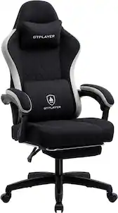 GTPlayer - Ergonomic Gaming Chair with Breathable Fabric - Black