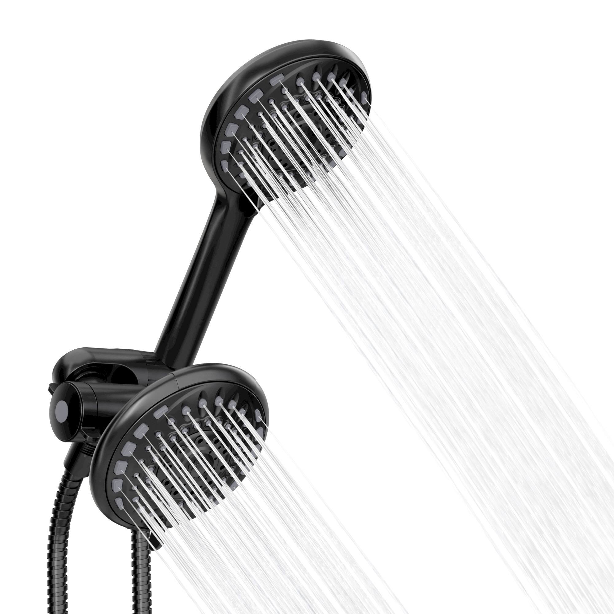 Angle. Akicon - Akicon 2-in-1 Rain Shower Head with Handheld Spray Combo 6-Setting Anti-Clog Nozzles 2.5 gpm in Black - Black.